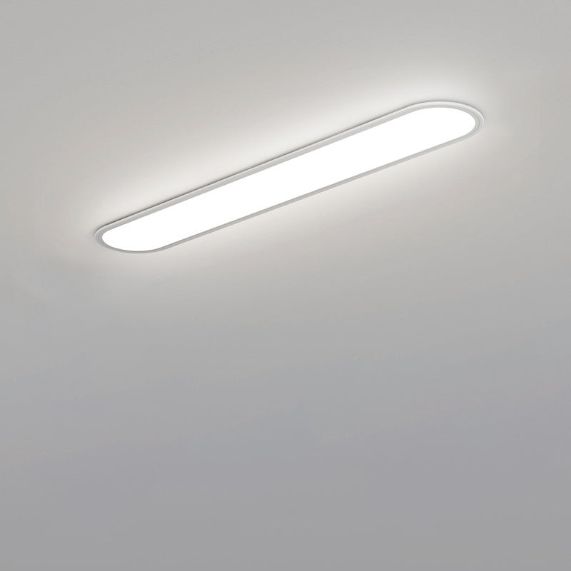 Modern Minimalist Iron Aluminum Acrylic Strip Elliptical LED Flush Mount Ceiling Light for Hallway