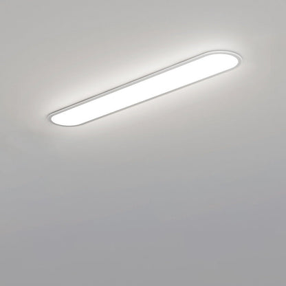 Modern Minimalist Iron Aluminum Acrylic Strip Elliptical LED Flush Mount Ceiling Light for Hallway