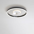 Contemporary Nordic Round Iron Silicone Aluminum Invisible LED Flush Mount Ceiling Fan Light For Living Room & Bedroom Lumendat
