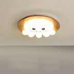 Lumendat Contemporary Creative Woodgrain Cartoon Octopus Moon Acrylic LED Kids Flush Mount Ceiling Light For Living Room Lumendat
