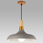 Nordic Macaron Barn Metal Wood 1-light Pendant Light BulbSquare