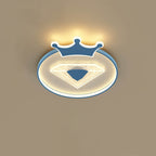 Lumendat Creative Simplicity Round Crown Diamond Acrylic Shade LED Kids Flush Mount Ceiling Light Lumendat