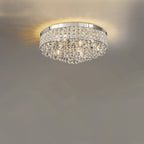 Modern Luxury Round Iron Crystal Beads 6/9-Light Flush Mount Ceiling Light For Living Room Lumendat