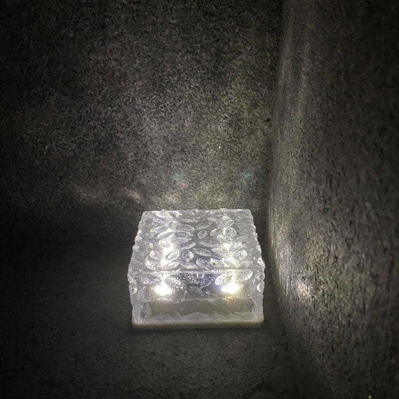 Modern Simplicity Solar ABS Plastic Ice Brick LED Outdoor Landscape Light For Outdoor Patio Lumendat