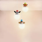 Lumendat Contemporary Creative Acrylic Cartoon Animal Hardware Frame 3-Light Kids Chandelier For Bedroom Lumendat