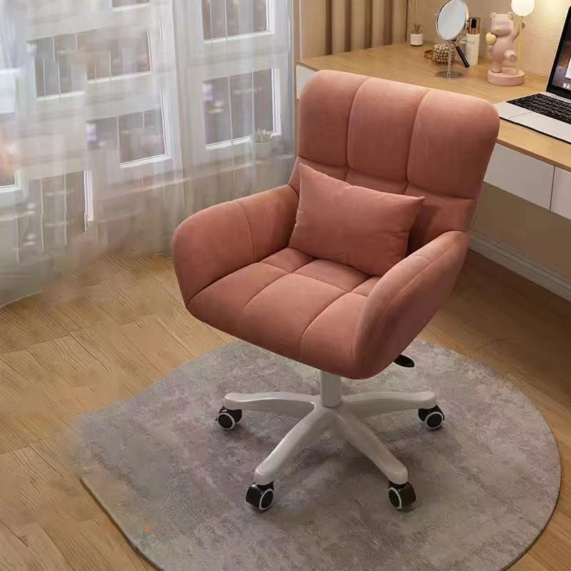 Modern Minimalist Square Back Velvet Cotton Nylon Desk Chair Backrest Armrest For Home Office DFM-F