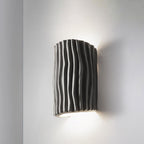 Contemporary Nordic Resin Striped Half Cylinder 2-Light Wall Sconce Lamp for Living Room Lumendat