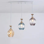 Contemporary Nordic Gradient Glass Metal Orb 1/3 Light Island Light Chandelier for Living Room Lumendat
