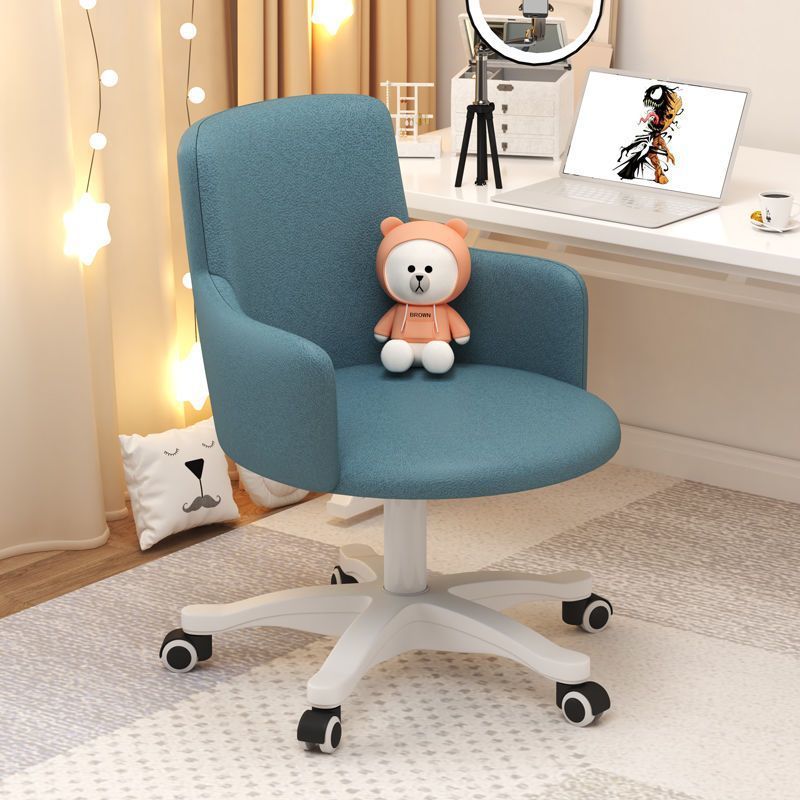 Modern Minimalist Fabric Velvet Nylon Sponge Round Rotatable Desk Chair Backrest Armrest For Home Office DFM-F