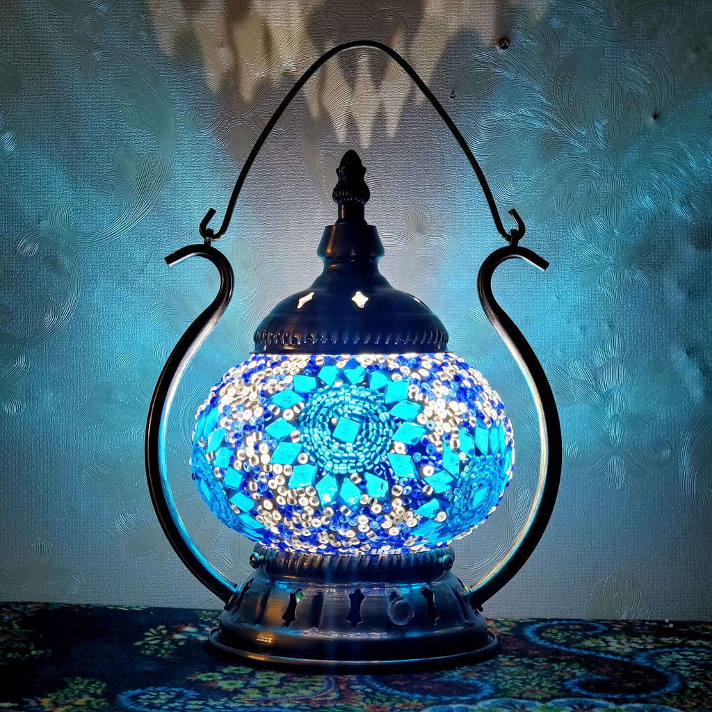 Moroccan Stained Glass Round Pot USB Rechargeable LED Portable Table Lamp Lumendat