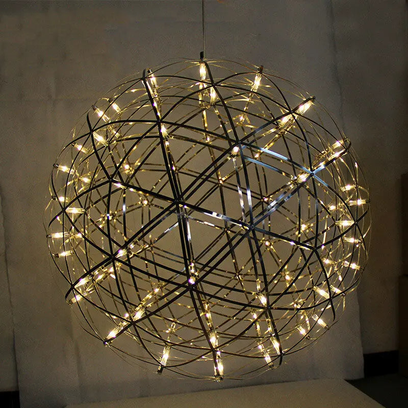 Contemporary Creative Globe Iron 12 Light LED Firework Pendant Light for Living Room Lumendat