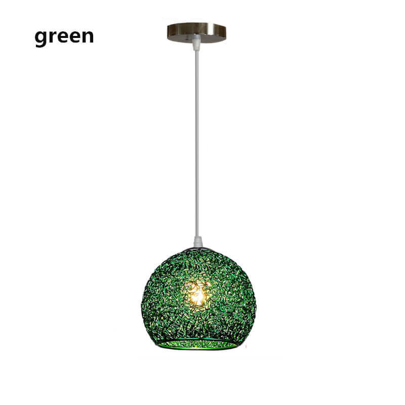 Contemporary Creative Aluminum Macaron Round 1-light Pendant Light for Living Room BulbSquare