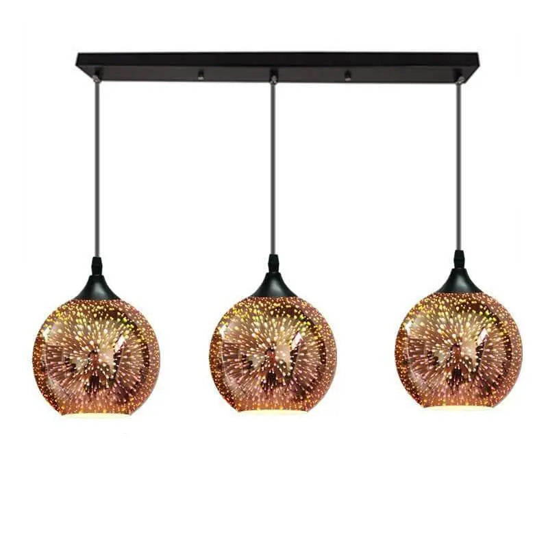 Modern Creative 3d Colorful Fireworks Glass Dome 2/3 Light Island Light Chandelier Lumendat