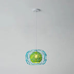Modern Minimalist Weaving Hemp Ball Iron Drum 1-light Pendant Light for Living Room BulbSquare