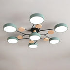 Contemporary Scandinavian Round Molecule Branch Design LED Semi-Flush Mount Ceiling Light For Living Room Lumendat