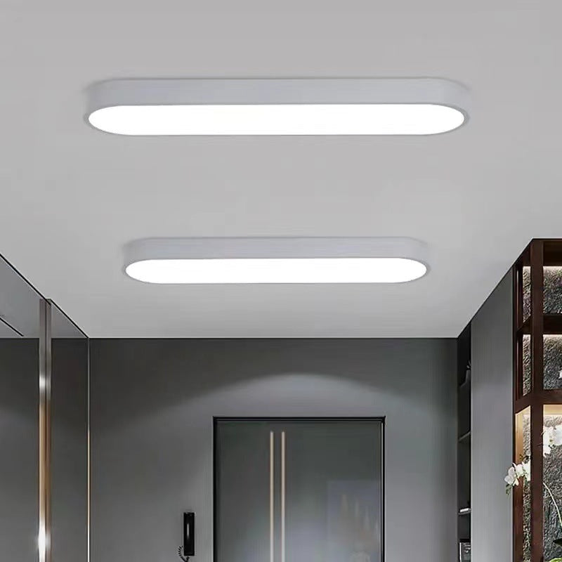 Modern Minimalist Elliptical Strip Iron Acrylic LED Flush Mount Ceiling Light For Hallway Lumendat