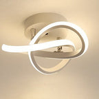 Modern Simplicity Aluminum Iron Acrylic Circle Square Geometrical LED Semi-Flush Mount Ceiling Light For Hallway