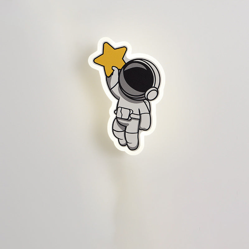 Lumendat Contemporary Creative Acrylic Cartoon Fairy Astronaut Iron LED Kids Wall Sconce Lamp For Bedroom Lumendat