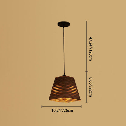 Contemporary Retro Paper Elliptic Spherical Bell Trapezoid Semicircle Polygonal 1-light Pendant Light for Dining Room