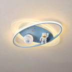 Lumendat Children Creative Cartoon Astronaut Moon Acrylic LED Kids Flush Mount Ceiling Light Lumendat