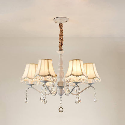 Modern Creative Cone Iron Crystal Fabric 5/6/8 Light Chandelier