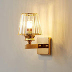 Modern Minimalist Oval Cylinder Hardware Crystal 1-Light Wall Sconce Lamp For Bedroom Lumendat