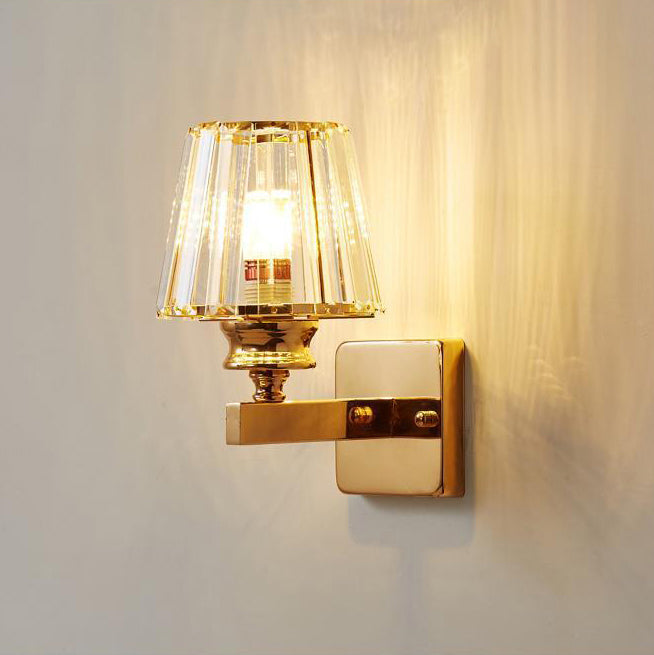 Modern Minimalist Oval Cylinder Hardware Crystal 1-Light Wall Sconce Lamp For Bedroom Lumendat