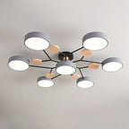 Contemporary Scandinavian Round Molecule Branch Design LED Semi-Flush Mount Ceiling Light For Living Room Lumendat