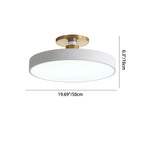 Contemporary Scandinavian Metal Acrylic Round LED Semi-flush Mount Ceiling Light for Hallway