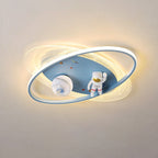 Lumendat Children Creative Cartoon Astronaut Moon Acrylic LED Kids Flush Mount Ceiling Light Lumendat