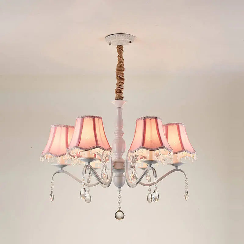 Modern Creative Cone Iron Crystal Fabric 5/6/8 Light Chandelier Lumendat