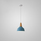 Nordic Minimalist Macaron Solid Color Aluminum Wood 1-light Pendant Light BulbSquare