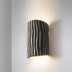 Contemporary Nordic Resin Striped Half Cylinder 2-Light Wall Sconce Lamp for Living Room Lumendat