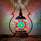 Moroccan Stained Glass Round Pot USB Rechargeable LED Portable Table Lamp Lumendat