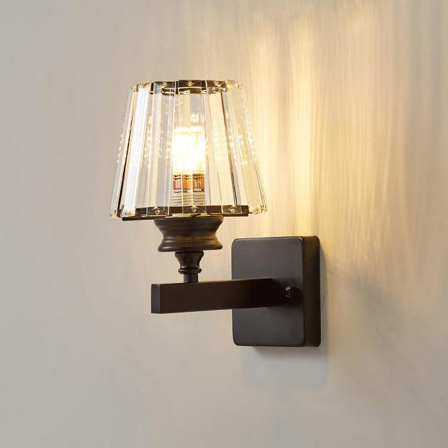 Modern Minimalist Oval Cylinder Hardware Crystal 1-Light Wall Sconce Lamp For Bedroom Lumendat