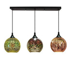 Modern Creative 3d Colorful Fireworks Glass Dome 2/3 Light Island Light Chandelier Lumendat
