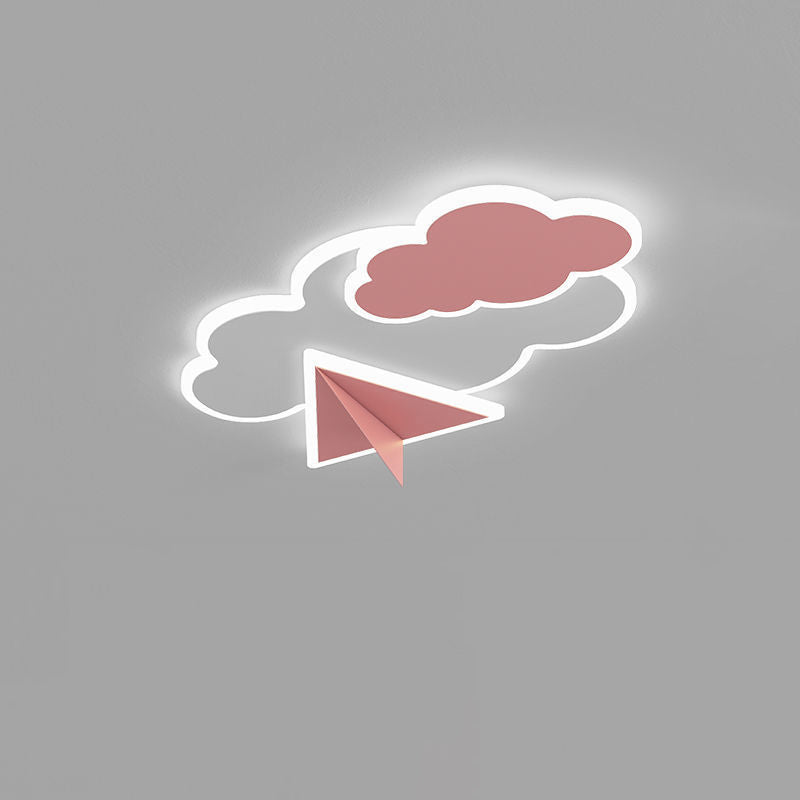 Lumendat Contemporary Creative Kids Iron Acrylic Plane Cloud Astronaut LED Flush Mount Ceiling Light For Bedroom Lumendat