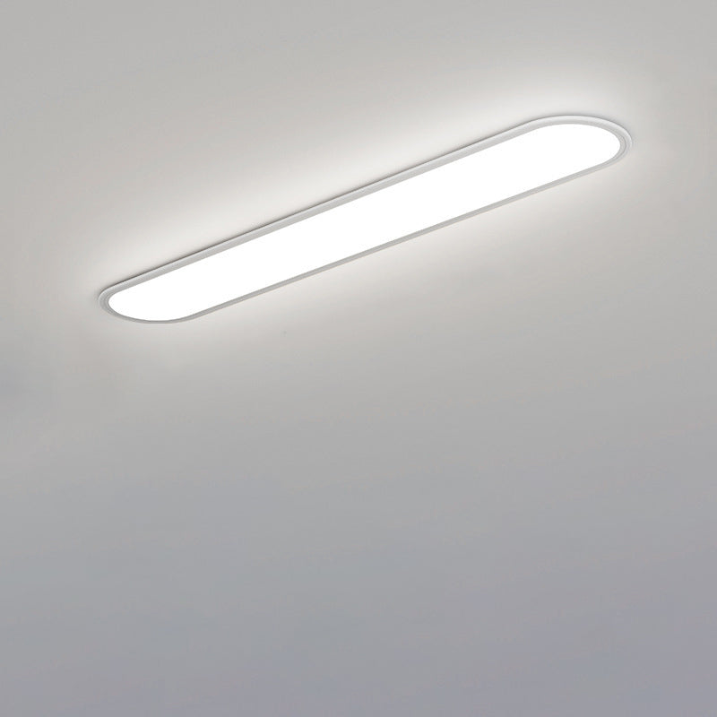 Modern Minimalist Iron Aluminum Acrylic Strip Elliptical LED Flush Mount Ceiling Light for Hallway