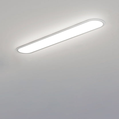 Modern Minimalist Iron Aluminum Acrylic Strip Elliptical LED Flush Mount Ceiling Light for Hallway