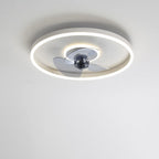 Contemporary Nordic Round Iron Silicone Aluminum Invisible LED Flush Mount Ceiling Fan Light For Living Room & Bedroom Lumendat