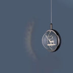 Modern Minimalist Round Ball Aluminum Crystal LED Pendant Light for Bedroom BulbSquare