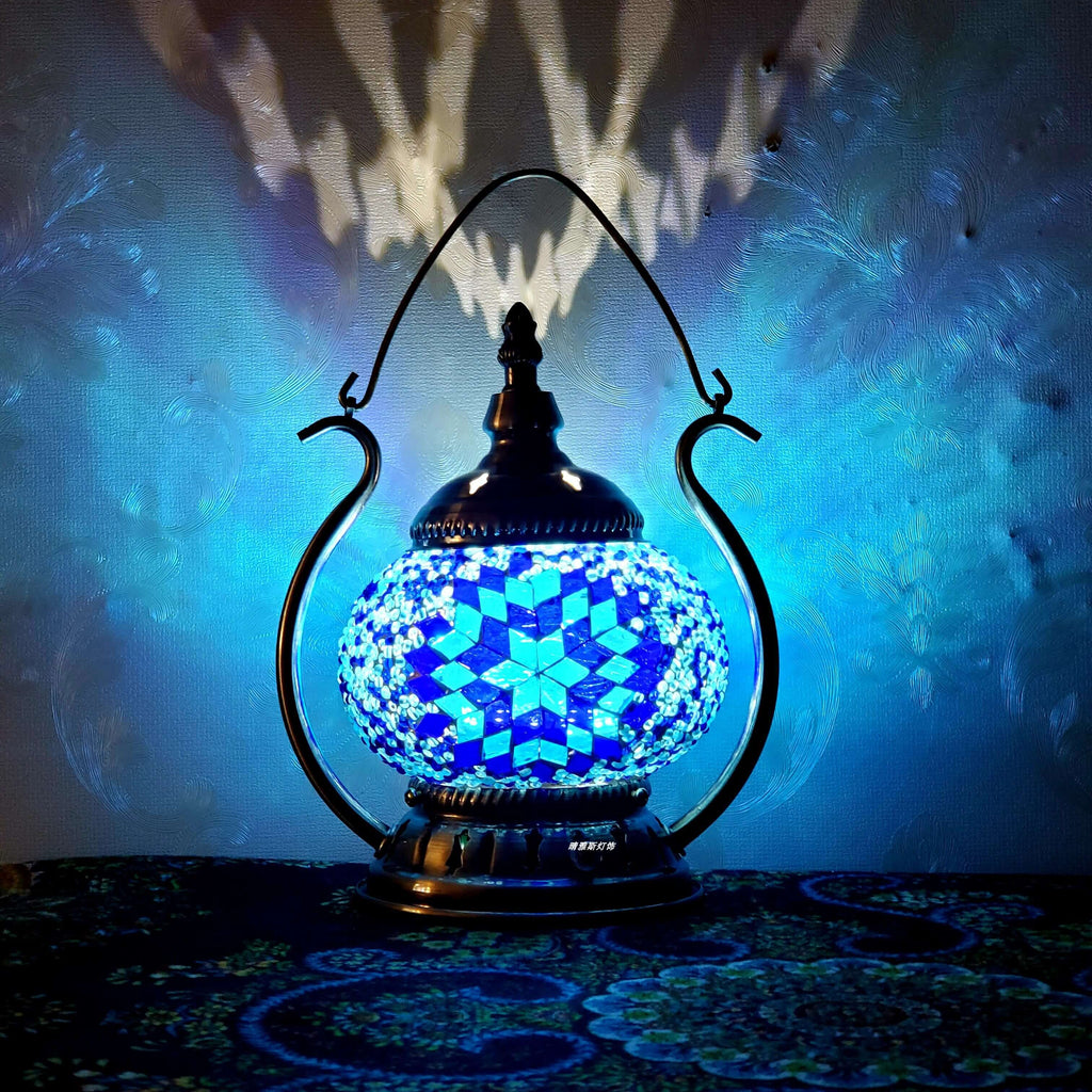Moroccan Stained Glass Round Pot USB Rechargeable LED Portable Table Lamp Lumendat