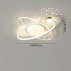Contemporary Scandinavian Starry Night Sky Projection Acrylic Round Shade LED Flush Mount Ceiling Light For Living Room