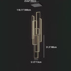 Modern Minimalist Iron Aluminum Silica Rectangular Square Ceiling Plate LED Chandelier for Stairway BulbSquare