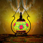 Moroccan Stained Glass Round Pot USB Rechargeable LED Portable Table Lamp Lumendat