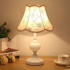 Nordic Vintage Floral Glass Fabric 1-Light Table Lamp Lumendat