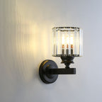 Modern Minimalist Oval Cylinder Hardware Crystal 1-Light Wall Sconce Lamp For Bedroom Lumendat