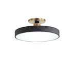 Contemporary Scandinavian Metal Acrylic Round LED Semi-flush Mount Ceiling Light for Hallway