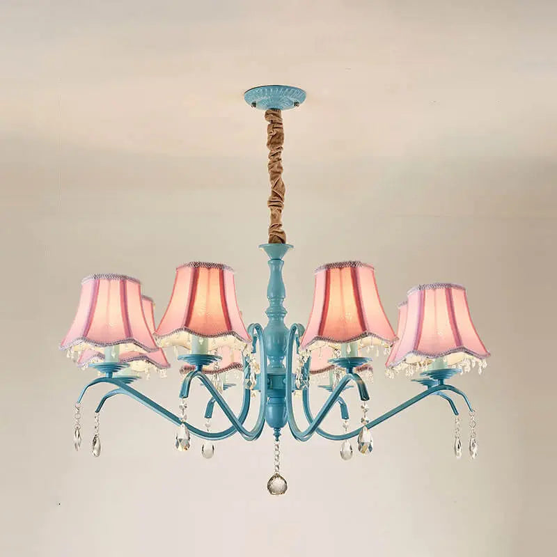 Modern Creative Cone Iron Crystal Fabric 5/6/8 Light Chandelier Lumendat