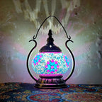Moroccan Stained Glass Round Pot USB Rechargeable LED Portable Table Lamp Lumendat